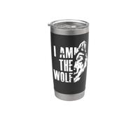 I am the Wolf Wild Wolf Rudel y Lobos Vaso térmico de acero inoxidable de doble pared