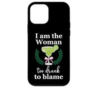 I Am the Woman Too Drunk to Blame on Margarita Funny Tequila Carcasa para iPhone 12 mini