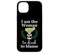 I Am the Woman Too Drunk to Blame on Margarita Funny Tequila Carcasa para iPhone 14 Plus