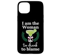 I Am the Woman Too Drunk to Blame on Margarita Funny Tequila Carcasa para iPhone 15 Plus