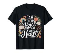 I Am Their Voice They Are My Heart Teacher Appreciation ||- Camiseta