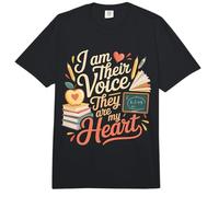 I Am Their Voice They Are My Heart Teacher Appreciation |- Comfort Colors Adult Heavyweight T-Shirt