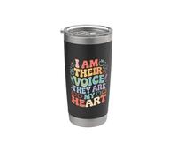 I Am Their Voice They Are My Heart Teacher Appreciation - Vaso térmico de acero inoxidable de doble pared