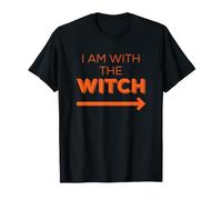 I Am with The Witch Funny Halloween Party Couple Costume Men Camiseta