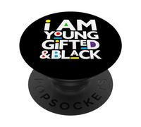 I Am Young Gifted & Black Girl Magic Brown Skin Boys Melanina PopSockets PopGrip Adhesivo