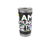 I Am Young Gifted & Black Girl Magic Brown Skin Boys Melanina Vaso térmico de acero inoxidable de doble pared