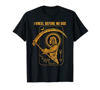 I Arrodillarse ante ningún Dios Goth Satanic Tarot Death Reaper Camiseta