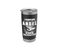 I Asked God For An Angel He Sent Me My Daughter Mothers Day Vaso térmico de acero inoxidable de doble pared