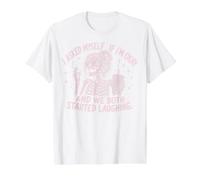I Asked Myself If I'm Ok and We Both Started Laughing Meme Camiseta gráfica económica, Hombre, Blanco, XL