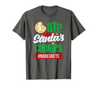 I Ate Santa Cookies No Regrets Funny Christmas T-Shirt Camiseta