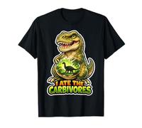 I Ate The Carbívoros Divertido Juego de Palabras Vegano Dino Camiseta
