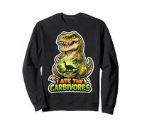 I Ate The Carbívoros Divertido Juego de Palabras Vegano Dino Sudadera