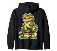 I Ate The Carbívoros Divertido Juego de Palabras Vegano Dino Sudadera con Capucha