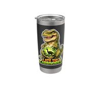 I Ate The Carbívoros Divertido Juego de palabras vegano Dino Vaso térmico de acero inoxidable de doble pared