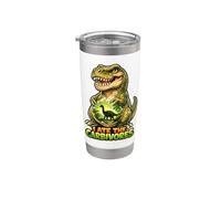 I Ate The Carbívoros Divertido Juego de palabras vegano Dino Vaso térmico de acero inoxidable de doble pared