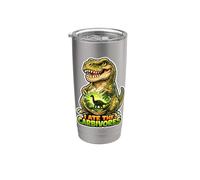 I Ate The Carbívoros Divertido Juego de palabras vegano Dino Vaso térmico de acero inoxidable de doble pared