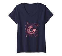 I Axolotl cuestiona Todo Lindo Curioso Anfibio Camiseta Cuello V, Mujer, Azul Marino, L