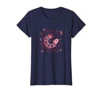 I Axolotl cuestiona Todo Lindo Curioso Anfibio Camiseta, Mujer, Azul Marino, XS