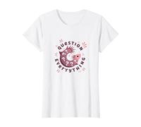 I Axolotl cuestiona Todo Lindo Curioso Anfibio Camiseta, Mujer, Blanco, XS