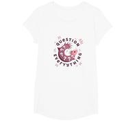 I Axolotl cuestiona Todo Lindo Curioso Anfibio Camiseta, Niñas, Blanco, XS
