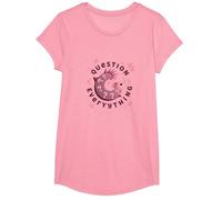 I Axolotl cuestiona Todo Lindo Curioso Anfibio Camiseta, Niñas, Rosado, XS