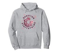 I Axolotl cuestiona Todo Lindo Curioso Anfibio Sudadera con Capucha, Unisex para Adultos, Gris Jaspeado, M