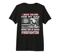 I Back The Red For My Dad Proud Son Firefighter Fathers Day Camiseta Premium