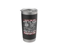 I Back The Red For My Dad Proud Son Firefighter Fathers Day Vaso térmico de acero inoxidable de doble pared