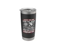I Back The Red For My Dad Proud Son Firefighter Fathers Day Vaso térmico de acero inoxidable de doble pared