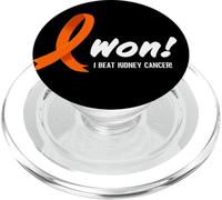 I Beat Kidney Cancer. I Won! Orange Ribbon For Survivors PopSockets PopGrip para MagSafe