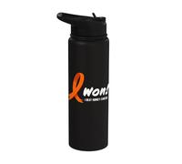 I Beat KIDNEY Cancer. I Won! Orange Ribbon For Survivors Stainless Steel Insulated Water Bottle