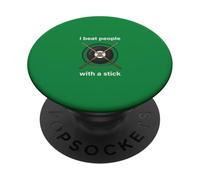 I Beat People with a Stick Billiard Player Pool Men Women PopSockets PopGrip Adhesivo