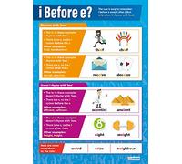 I Before e? | Pósters en inglés | Papel laminado brillante de 850 mm x 594 mm (A1) | Carteles para el aula de idiomas | Cartas educativas por Daydream Education