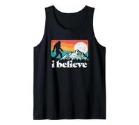I Believe! Funny Retro Bigfoot Mountains Camiseta sin Mangas