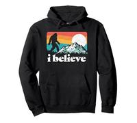 I Believe! Funny Retro Bigfoot Mountains Sudadera con Capucha