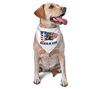 I Believe in Jesus Dog Bandanas Bufanda para Mascotas Triángulo Babero Niño Niña Pañuelo Ajustable Accesorios para Cachorros pequeños, medianos y Grandes
