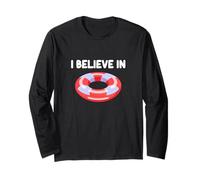 I Believe in Pool Floaties Balsa Fiesta de Verano Ocean Water Fun Manga Larga