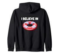I Believe in Pool Floaties Balsa Fiesta de Verano Ocean Water Fun Sudadera con Capucha