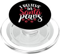 I Believe in Santa Claus Paws Gato Perro Paw Prints Festivo PopSockets PopGrip para MagSafe