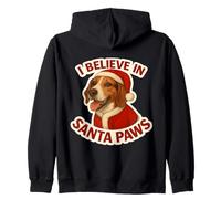 I Believe In Santa Paws American Foxhound Dog Navidad Navidad Sudadera con Capucha