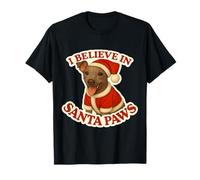 I Believe In Santa Paws American Hairless Terrier Navidad Camiseta