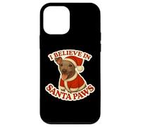 I Believe In Santa Paws American Hairless Terrier Navidad Carcasa para iPhone 12 Mini