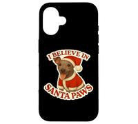 I Believe In Santa Paws American Hairless Terrier Navidad Carcasa para iPhone 16