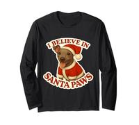I Believe In Santa Paws American Hairless Terrier Navidad Manga Larga