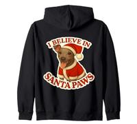 I Believe In Santa Paws American Hairless Terrier Navidad Sudadera con Capucha
