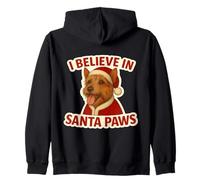I Believe In Santa Paws Australian Terrie Dog Navidad Navidad Sudadera con Capucha