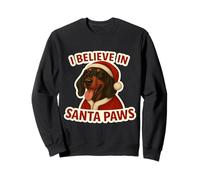 I Believe In Santa Paws Coonhound Navidad Negro y marrón Sudadera