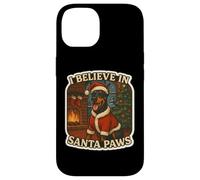 I Believe In Santa Paws Doberman Pinscher Dog Navidad Navidad Carcasa para iPhone 14