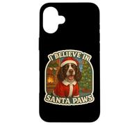 I Believe In Santa Paws English Springer Spaniel Navidad Carcasa para iPhone 16 Plus