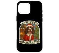 I Believe In Santa Paws English Springer Spaniel Navidad Carcasa para iPhone 16 Pro MAX